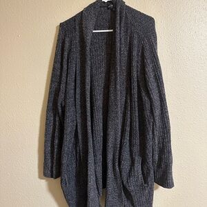 Barefoot Dreams CozyChic Lite long cardigan in a dark grey color